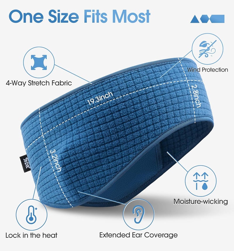 SUNMECI Lightweight Soft Fleece Headband - Breathable Ear Muffs for Men Women in Winter Running Cycling Ski Comfortable Warm for Clod Weather Sports - Image 4